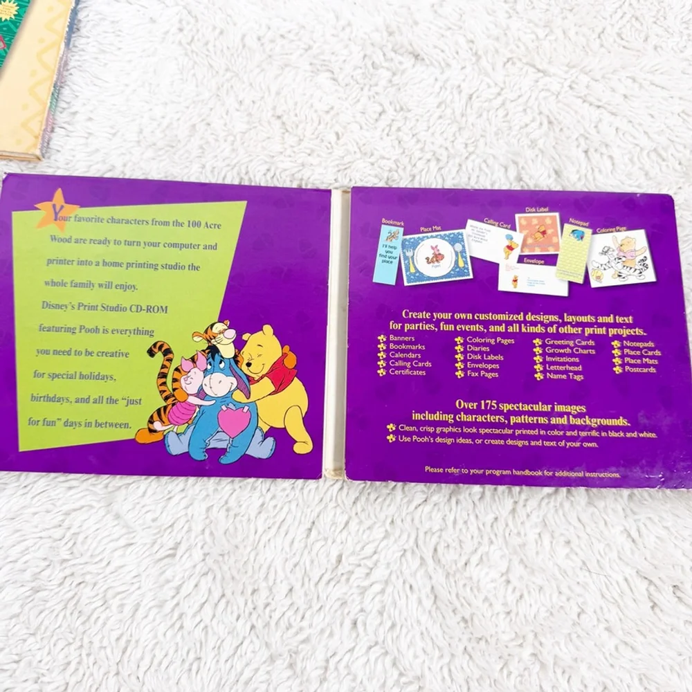 Disneys Animated Storybook Pocahontas & Winnie the Pooh Print Studio CD-ROM lot